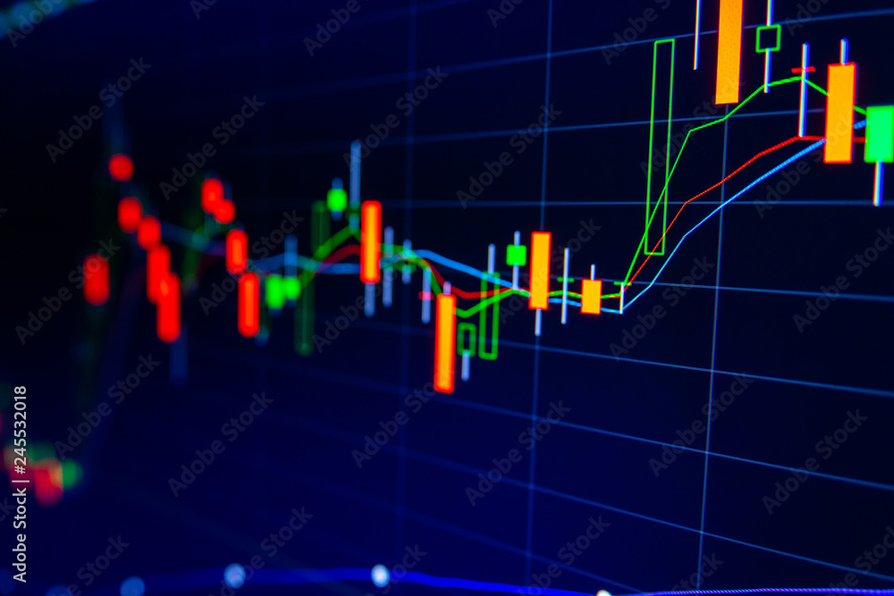 Stock exchange market graph on LED screen for business concept. Stock exchange market graph on LED screen for business concept.