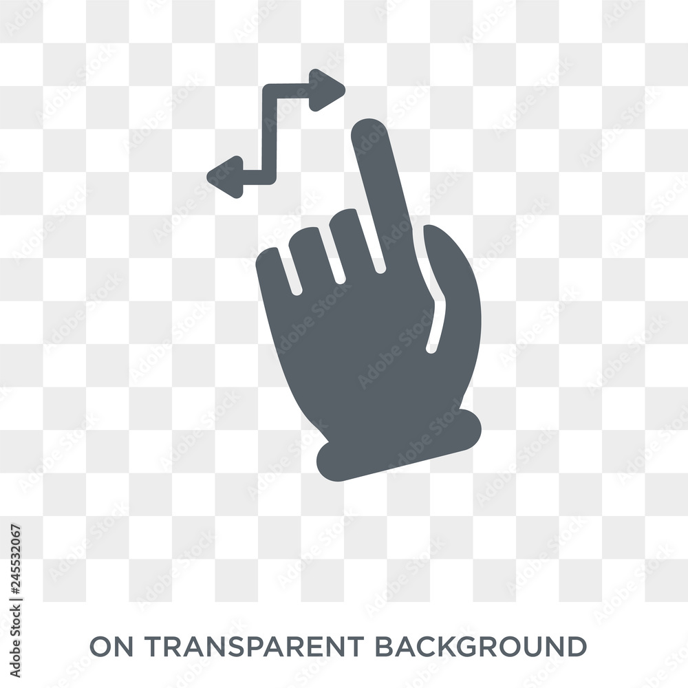 Turn to both directions gesture icon. Trendy flat vector Turn to both directions gesture icon on transparent background from Hands and guestures collection. High quality filled Turn to both directions