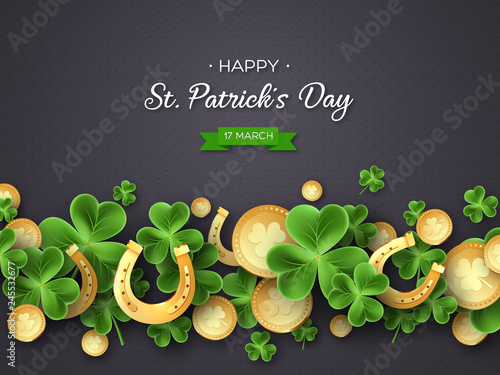 St. Patricks Day greeting holiday design.