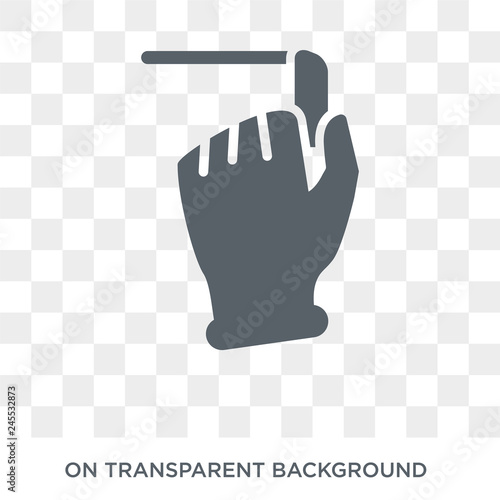 Hand and Chalk icon. Trendy flat vector Hand and Chalk icon on transparent background from Hands and guestures collection. High quality filled Hand and Chalk symbol use for web and mobile