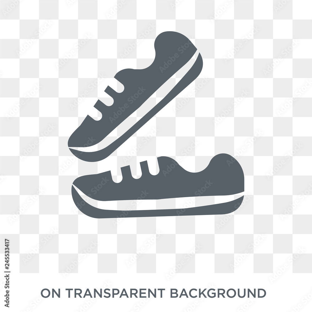 Sneakers icon. Trendy flat vector Sneakers icon on transparent background from Gym and fitness collection. High quality filled Sneakers symbol use for web and mobile Sneakers icon. Trendy flat vector Sneakers icon on transparent background from Gym and fitness collection. High quality filled Sneakers symbol use for web and mobile