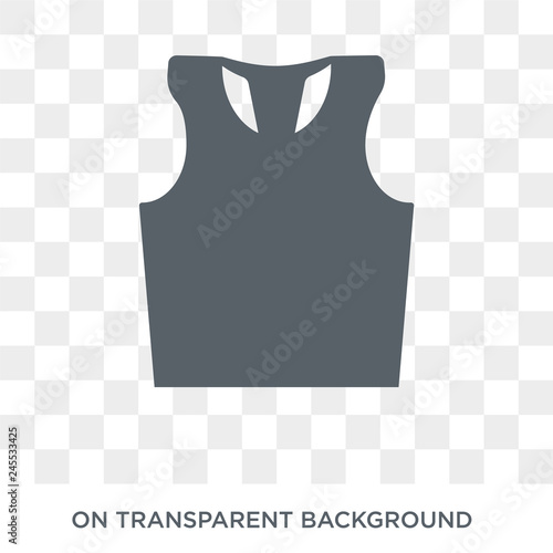 Sleeveless icon. Trendy flat vector Sleeveless icon on transparent background from Gym and fitness collection. High quality filled Sleeveless symbol use for web and mobile