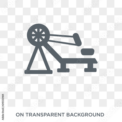 Rowing Machine icon. Trendy flat vector Rowing Machine icon on transparent background from Gym and fitness collection. High quality filled Rowing Machine symbol use for web and mobile