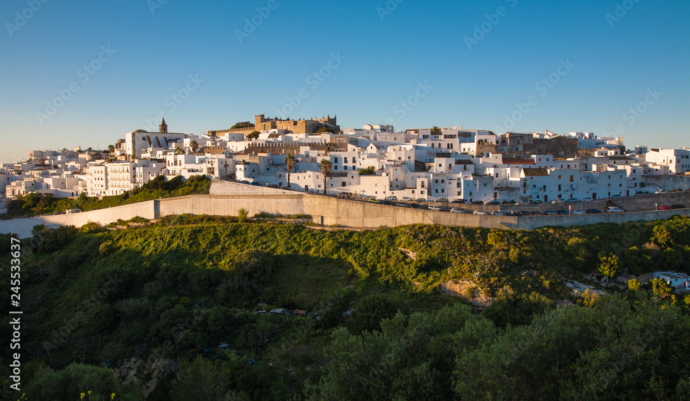 Image of the village of Vejer de la frontera in Cadiz at sunset Image of the village of Vejer de la frontera in Cadiz at sunset