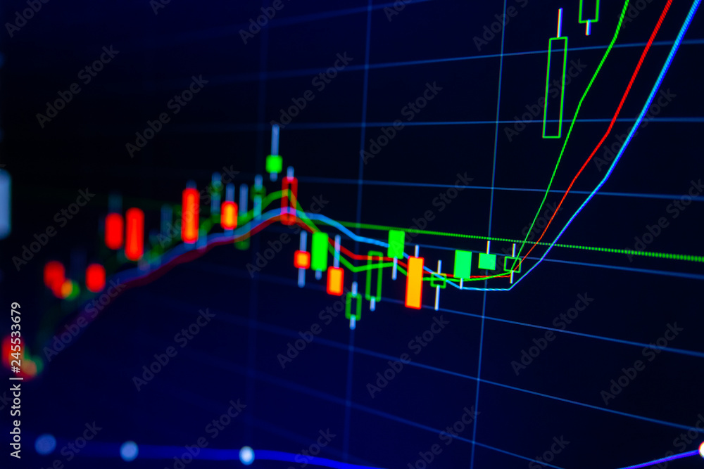 Stock exchange market graph on LED screen for business concept. Stock exchange market graph on LED screen for business concept.