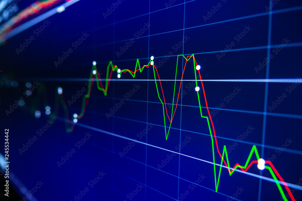 Stock exchange market graph on LED screen for business concept. Stock exchange market graph on LED screen for business concept.