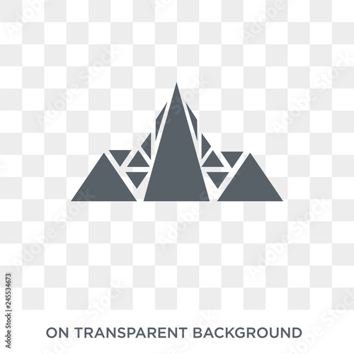 Polygonal mountains icon. Polygonal mountains design concept from Geometry collection. Simple element vector illustration on transparent background.
