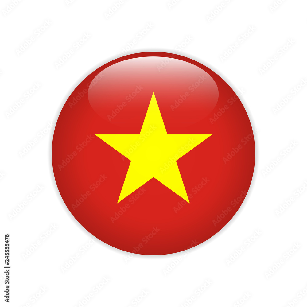 Vietnam flag on button Vietnam flag on button