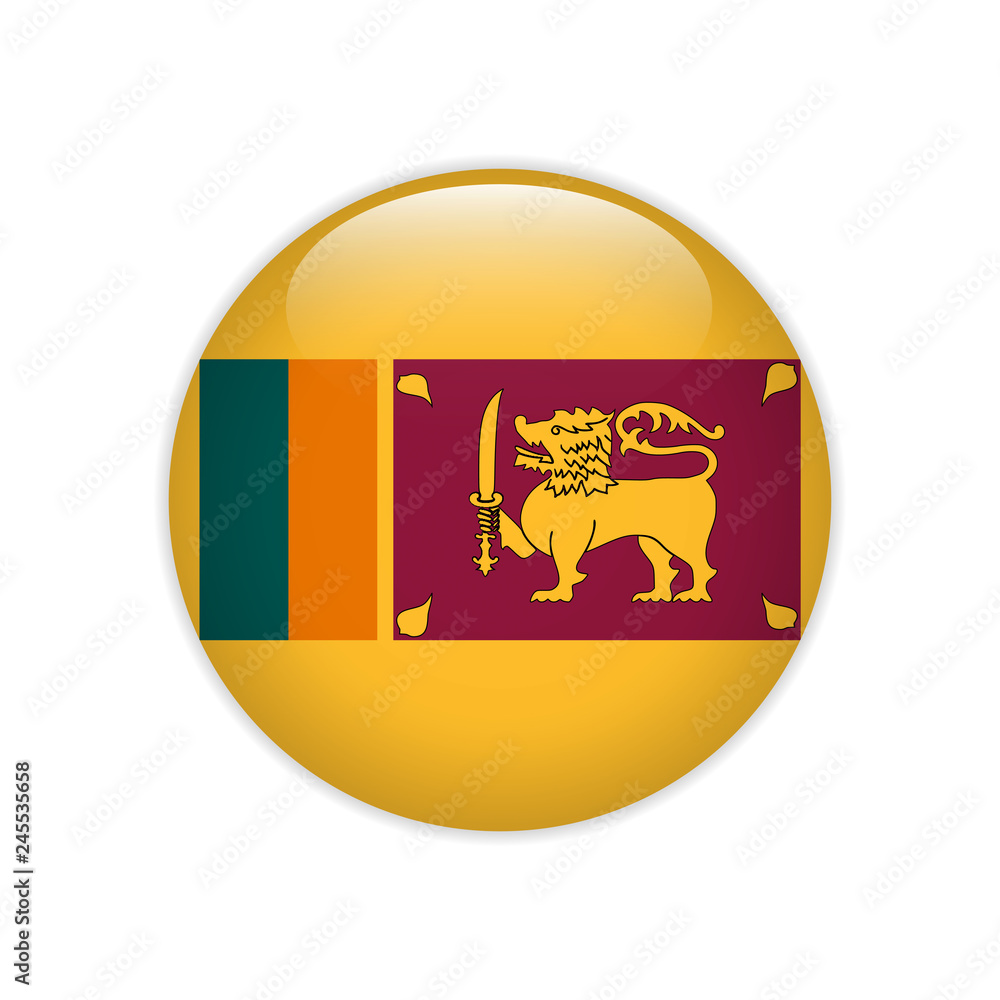 Fototapeta premium Sri Lanka flag on button