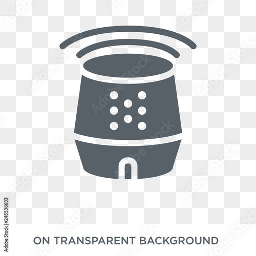 smart speaker icon. Trendy flat vector smart speaker icon on transparent background from General collection. High quality filled smart speaker symbol use for web and mobile