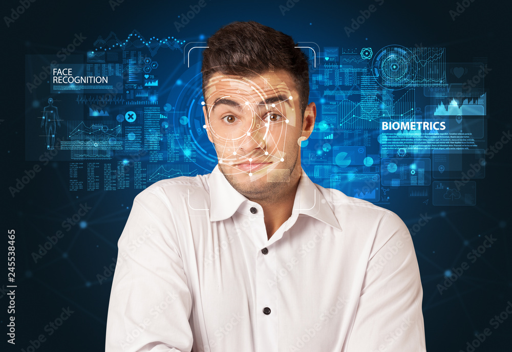 Face detection and recognition. Computer vision and artificial intelligence concept. Face detection and recognition. Computer vision and artificial intelligence concept.