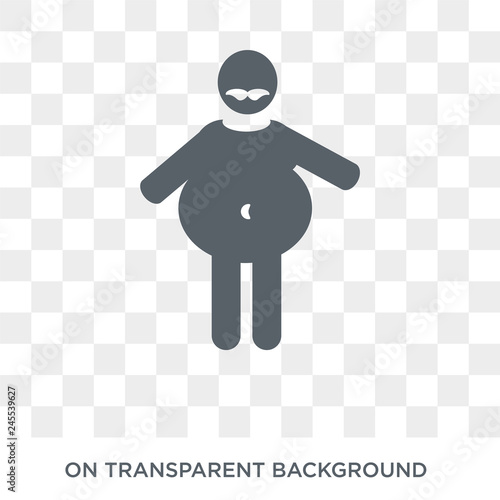 fat human icon. Trendy flat vector fat human icon on transparent background from Feelings collection. High quality filled fat human symbol use for web and mobile