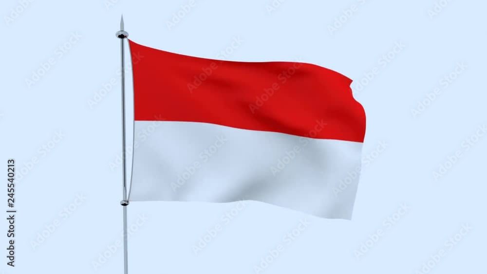Flag of the country Indonesia flutters against the blue sky. 3D rendering
Flag of the country Indonesia flutters against the blue sky. 3D rendering