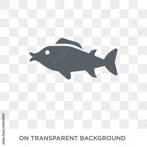 Tuna icon. Trendy flat vector Tuna icon on transparent background from animals  collection. High quality filled Tuna symbol use for web and mobile