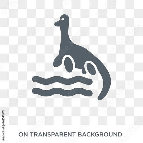 Loch ness monster icon. Trendy flat vector Loch ness monster icon on transparent background from animals  collection. High quality filled Loch ness monster symbol use for web and mobile