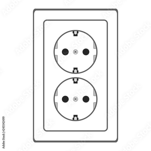 Power Socket. Vector Illustration.