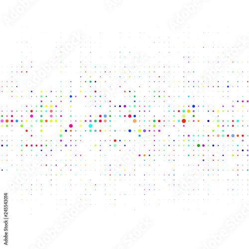 The colored dots on white background  
