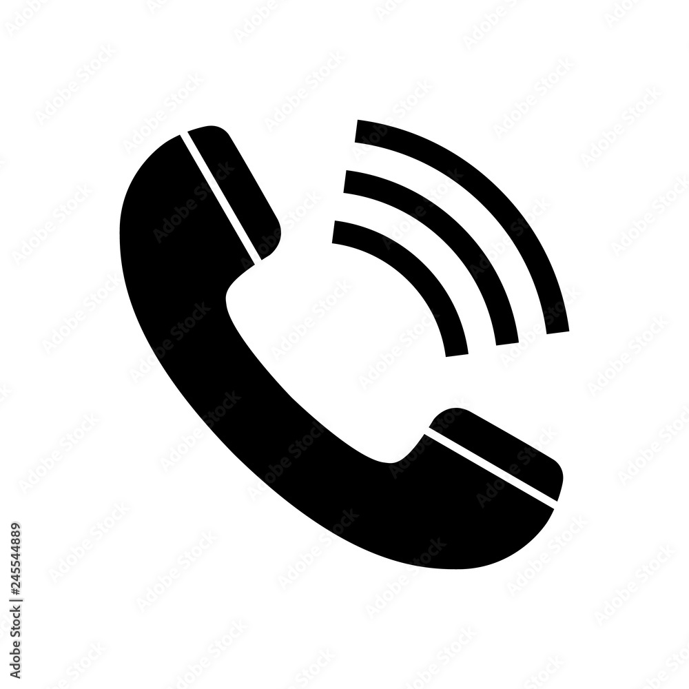 Wonderful design of a black handset on a white background Wonderful design of a black handset on a white background