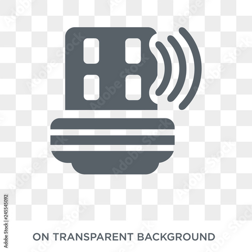 usb wireless adapter icon. Trendy flat vector usb wireless adapter icon on transparent background from Electronic devices collection. High quality filled usb wireless adapter symbol use for web and