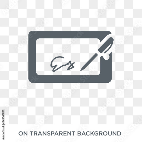electronic signature icon. Trendy flat vector electronic signature icon on transparent background from Electronic devices collection. High quality filled electronic signature symbol use for web and