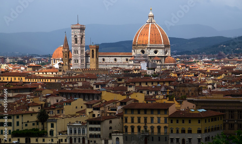 Card view. Florence. Italy. Viewing platforms of the old city