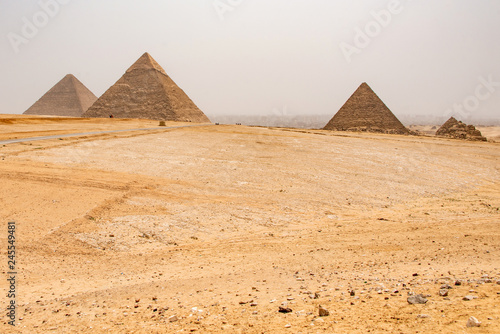 The Great Pyramids of Giza desert near Cairo in Egypt unesco cultural heritage