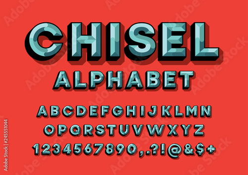 chisel style alphabet design