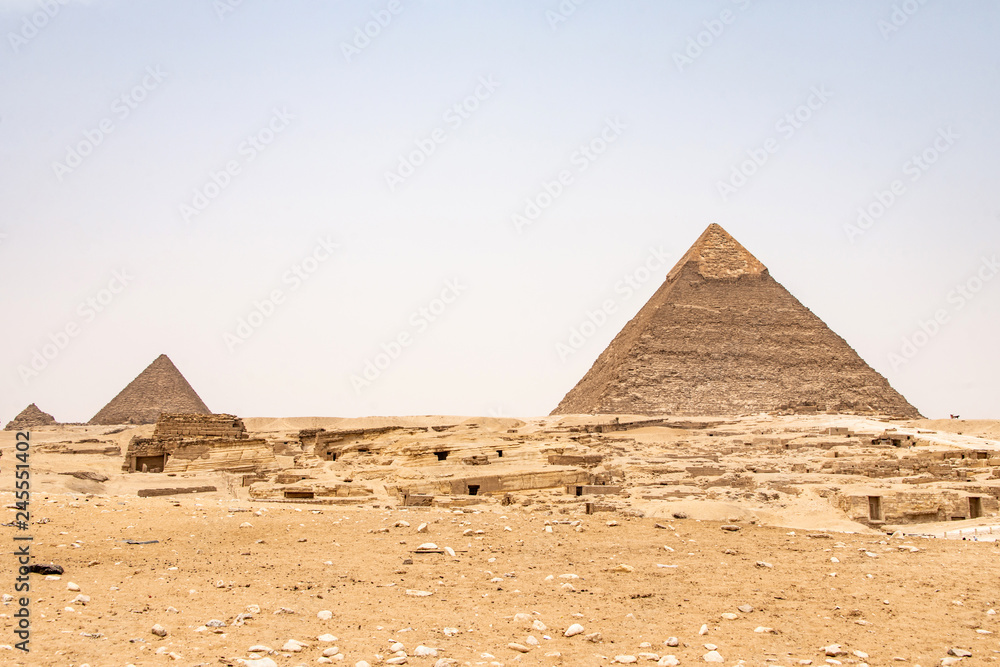 The Great Pyramids of Giza desert near Cairo in Egypt unesco cultural heritage The Great Pyramids of Giza desert near Cairo in Egypt unesco cultural heritage