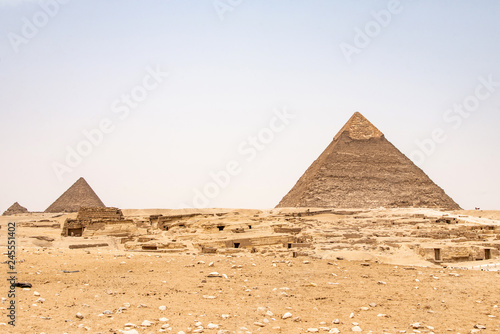 The Great Pyramids of Giza desert near Cairo in Egypt unesco cultural heritage