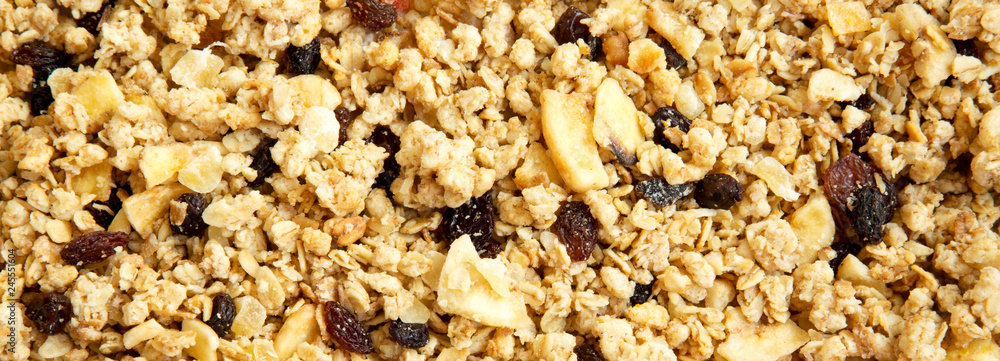 Fruit granola background, closeup. Fruit granola background, closeup.