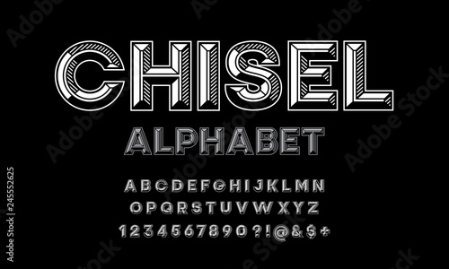 chisel style alphabet design