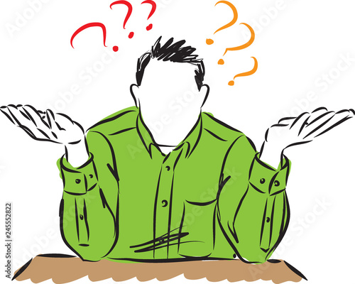 man doing why gesture vector illustration