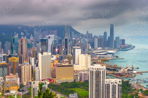 Hong Kong  China skyline from Victoria Peak.