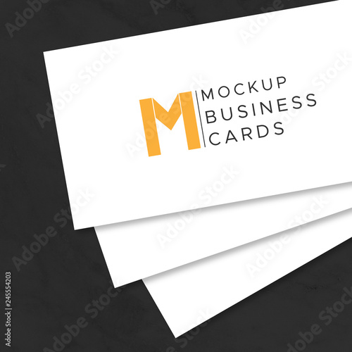 Business cards mockup vector on black background
