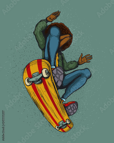 Poodle Skateboarder vector