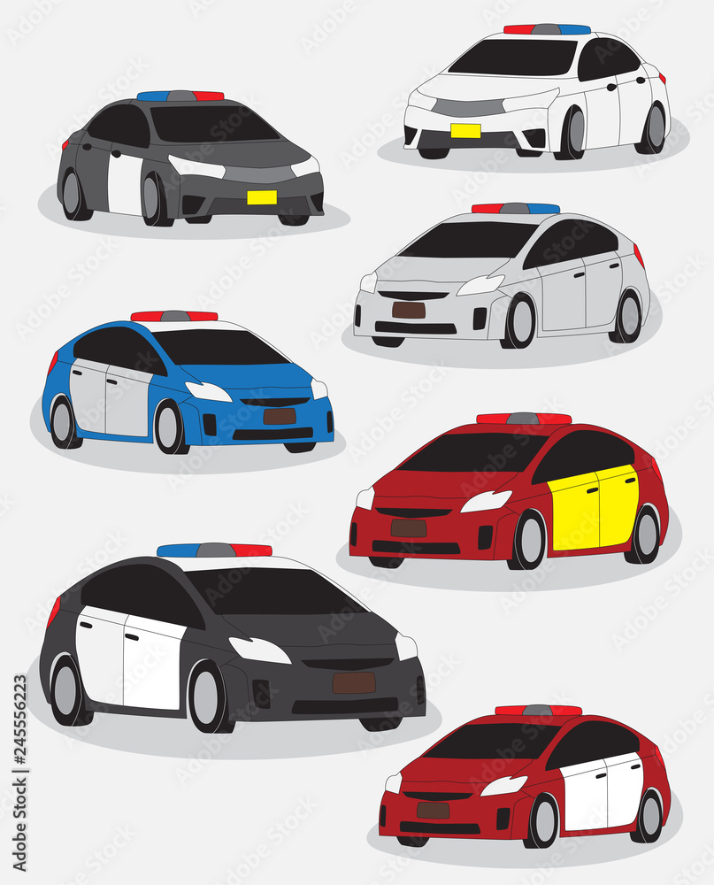 Sedan Police car vector