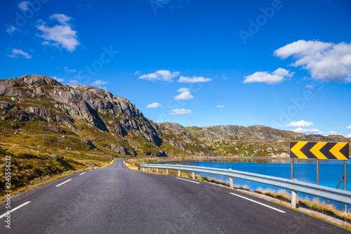 Scenic mountain road in Norway Scandinavia photo