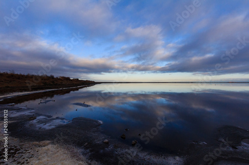 Reflection of a Blue Sunrise in the Water at Alviso Marina County Park © Curtis