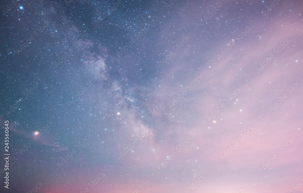 Fototapeta premium Beautiful starry sky. Milky way galaxy.