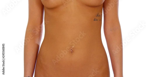 Women flat belly, slim body