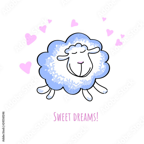 sweet dreams card with sheep