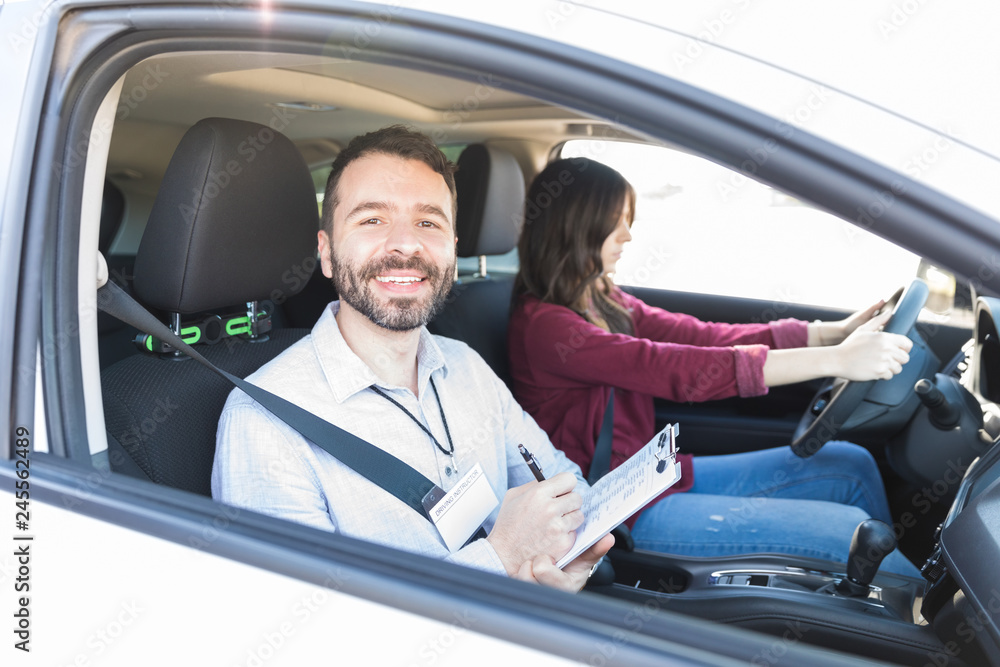 Enjoying Job Of Car Instructor Enjoying Job Of Car Instructor