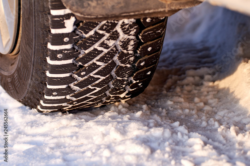 winter tires. car wheels. safe movement.