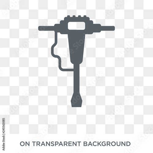 Hydraulic breaker icon. Trendy flat vector Hydraulic breaker icon on transparent background from Construction collection. High quality filled Hydraulic breaker symbol use for web and mobile