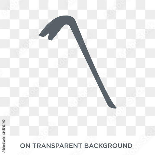 Crowbar icon. Trendy flat vector Crowbar icon on transparent background from Construction collection. High quality filled Crowbar symbol use for web and mobile