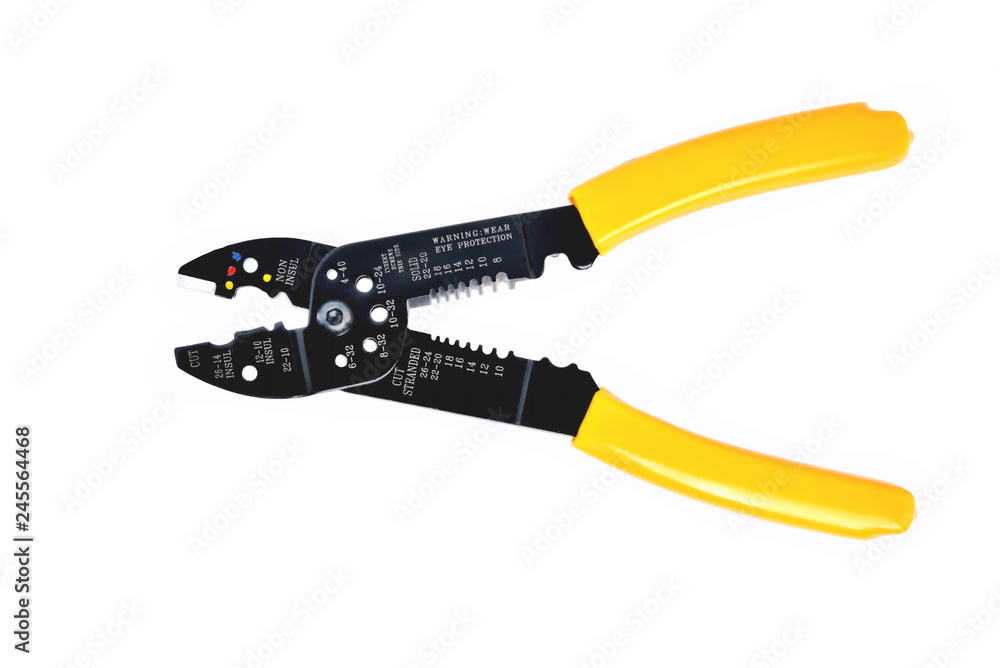 Obraz premium yellow wire stripper, close-up isolate