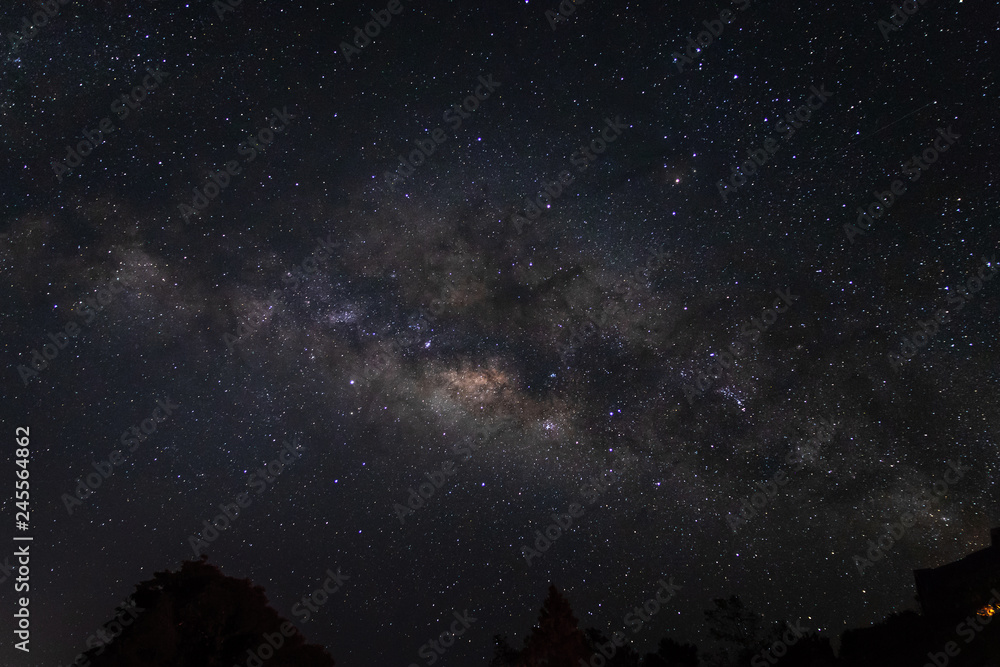 Milky way galaxy with stars and space dust in the universe.