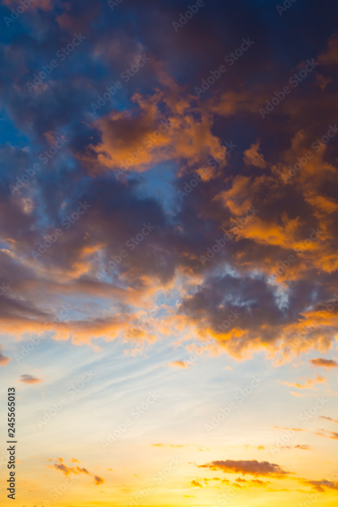 Colorful dramatic sunset.