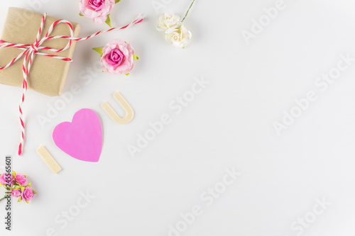 word "I love You" on white background with space for text, Love icon, valentine's day, relationships concept