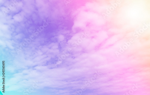 Clouds sky with gradient pastel color use for abstract background.